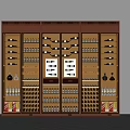 Elegant Bronze Wine Cabinet With Glass Doors And Multi tiered Wine Bottle Display Shelves