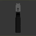 Futuristic Modern Pistol Design With Metallic Body Grip And Blue