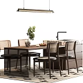 Middle Ancient Style Dining Table and Chair Island Table Dining Table and Chair 3d model