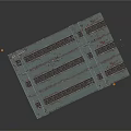 Elevated Metal Platform Structure With Steel Support Columns And Top Deck