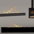 Modern Linear Fireplaces Featuring Hanging Freestanding And Floor Models With Burning Flames