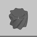 3D Rendered Gray Knob With Wavy Edges And Grooved Surface Design