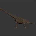 Realistic Long Neck Dinosaur 3D Model With Gray Body And Red Markings