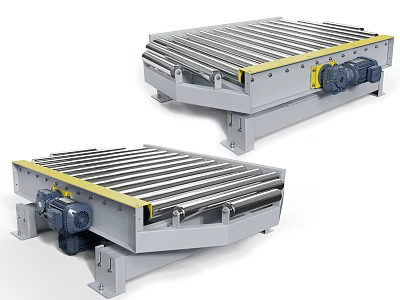 Industrial Roller Conveyor Equipment With Heavy Duty Steel Frame And Motorized Platform For Material Handling 3d model
