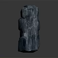 Natural Blue Textured Stone Block With Irregular Surface And Organic Shape Details 3d model