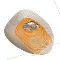 Artistic Wooden Woven Structure With Cylindrical Grid Design And Natural Texture