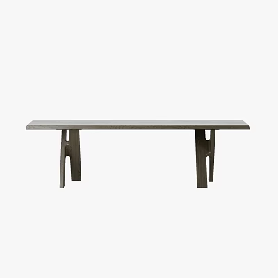 Wooden Bench With Modern Minimalist Design And Unique Leg Structure For Living Room Decor 3d model