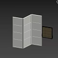 White Paneled Screen in Modern Interior With Black Frame Decorative Painting Light Colored Wall