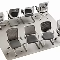 Modern Office Chairs In Multiple Styles Featuring Mesh Back Swivel Base And Metal Frame 3d model
