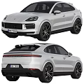 Porsche SUV White Exterior Design Front And Rear Views 3d model