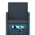 Modern Futuristic Chair With Gray White Frame Digital Display And Blue Accents