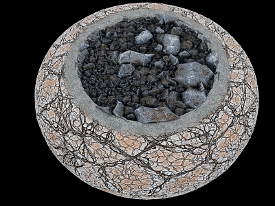 pot stone pot flower pot fire bowl fire bowl 3d model