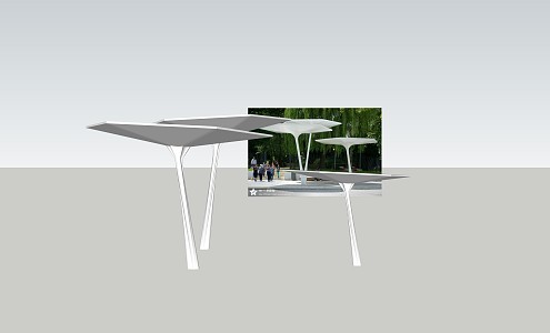 Modern Pavilion Landscape Sick Mushroom Pavilion 3d model