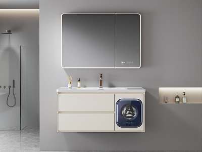 Washing Station Bathroom Cabinet Washing Machine Cabinet Bathroom Toilet 3d model