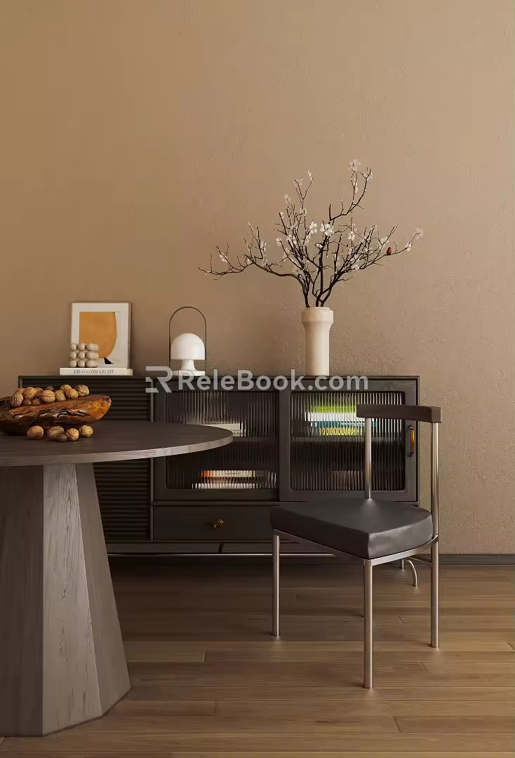 Simple Dining Table Sideboard 3d model