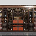 Large Luxury Wine Cabinet With Multi layer Glass Door Wine Storage And Display Shelves