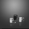 Modern Black And White Electric Kettles With Silver Trim For Household Use