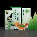 Traditional Dragon Boat Festival Decorations With Dragon Boat Zongzi And Bamboo Leaves