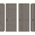 Modern Wooden Hinged Doors Featuring Various Geometric Patterns For Interior Decor 3d model
