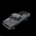 Old Green Worn Out Truck With Rust Peeling Paint Single Cab Front Grille Headlights