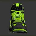 High Top Neon Green Black Athletic Shoes With Reflective Sole And Stylish Design