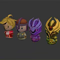 Cartoon Characters And Mythical Creatures Toy Figures With Colorful Armor And Detailed Designs