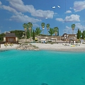 Modern Beach Resort Beach Sandpit 3d model