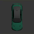 Green Sports Sedan With Black Wheels Rear Spoiler And Aerodynamic Design