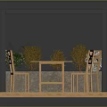 Modern Black Pergola with Lattice Roof Wooden Deck Dining Table Chairs and Planter Box