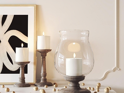 Modern Candlestick Desktop Candle Ornament Combination model