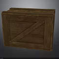Rustic Wooden Crate With Diagonal Plank And Natural Wood Grain