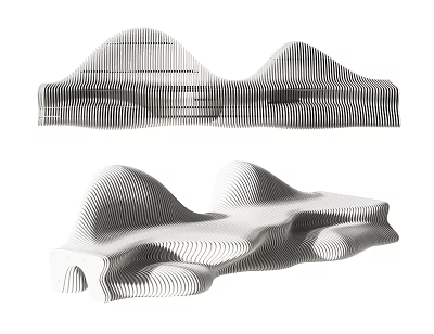 Modern Public Chair Design With Curved Lines And Abstract Sculptural Shape 3d model