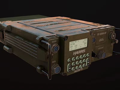 Military Style Television Set With Harris Brand Display And Control Knobs 3d model