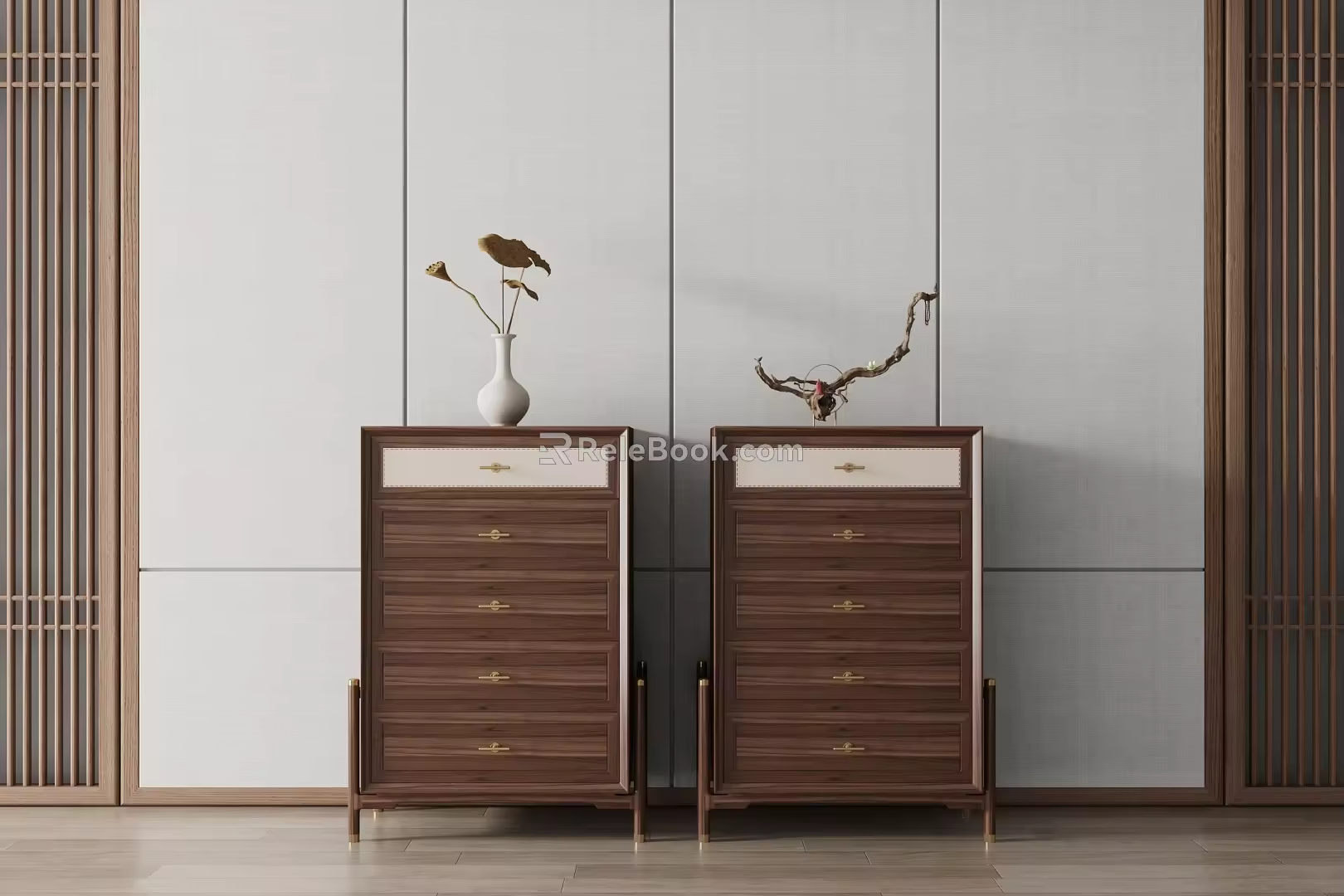 New Chinese-style Bucket Cabinet 3d model