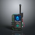 Weapon Control Device With Futuristic Handheld Antenna Digital Screen And Tactical Buttons