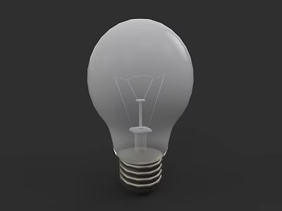 Minimalist Table Lamp with White Bulb Design for Modern Home Lighting Decor 3d model