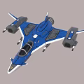 Blue Fighter Jet With Modern Aerodynamic Design And 3D Rendering Details 3d model