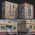 Multi Story Residential Buildings With Brick Exterior Windows Balconies And Different Facade Designs