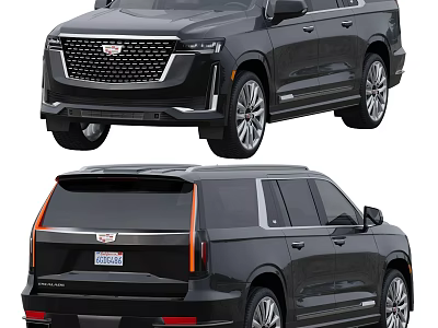 Sleek Black Cadillac SUV Exterior Design Featuring Front Grille Rear Taillights And Body Lines 3d model