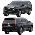 Sleek Black Cadillac SUV Exterior Design Featuring Front Grille Rear Taillights And Body Lines