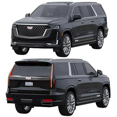 Sleek Black Cadillac SUV Exterior Design Featuring Front Grille Rear Taillights And Body Lines 3d model