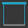 Modern Blue Pavilion Structure With Transparent Panels Metal Frame And Gray Base