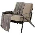 Modern Beige Sherpa Accent Chair With Wooden Frame Armrests And Padded Seat