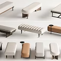 Modern Bed End Stool Bed End Stool Combination Sofa Bench 3d model
