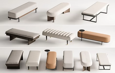 Modern Bed End Stool Bed End Stool Combination Sofa Bench 3d model