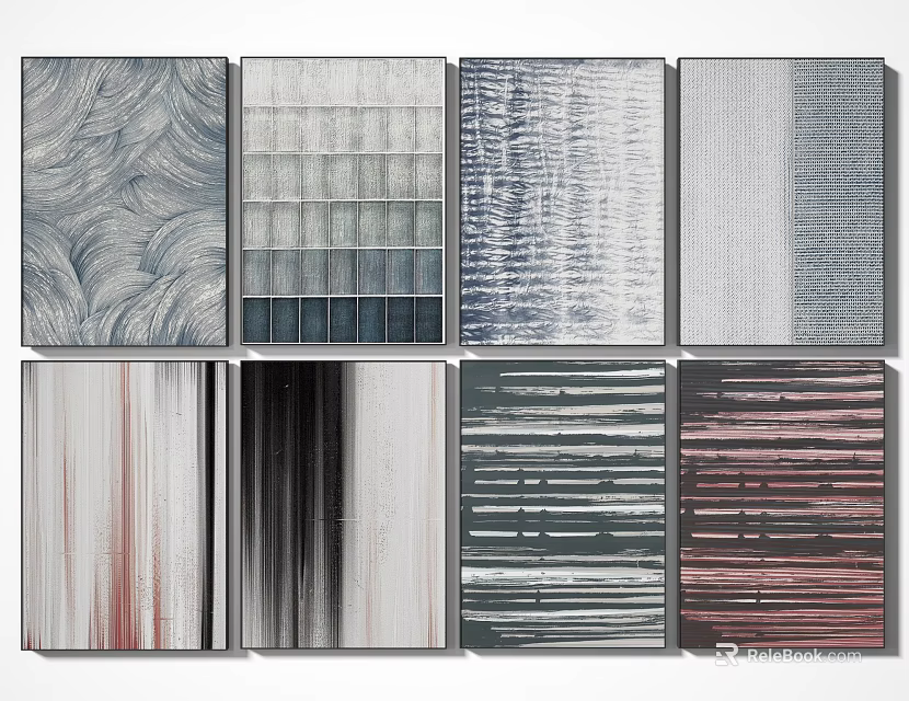 Decorative Wall Panels With Various Textures And Color Patterns For Interior Design 3d model