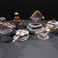 Modern Geometric Decorative Ornament Set With Abstract Sculptures And Tabletop Home Decor