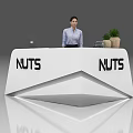 Reception Desk Front Desk Bar Desk Information Desk Bar Table Exhibition Front Desk 3d model