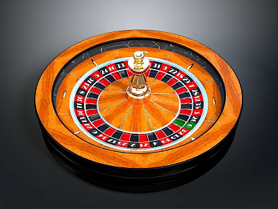Classic Wooden Roulette Wheel With Red Black Green Number Layout And Smooth Design 3d model