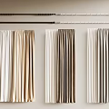 Window Curtains In White Beige Brown Gray With Curtain Rods For Home Decor